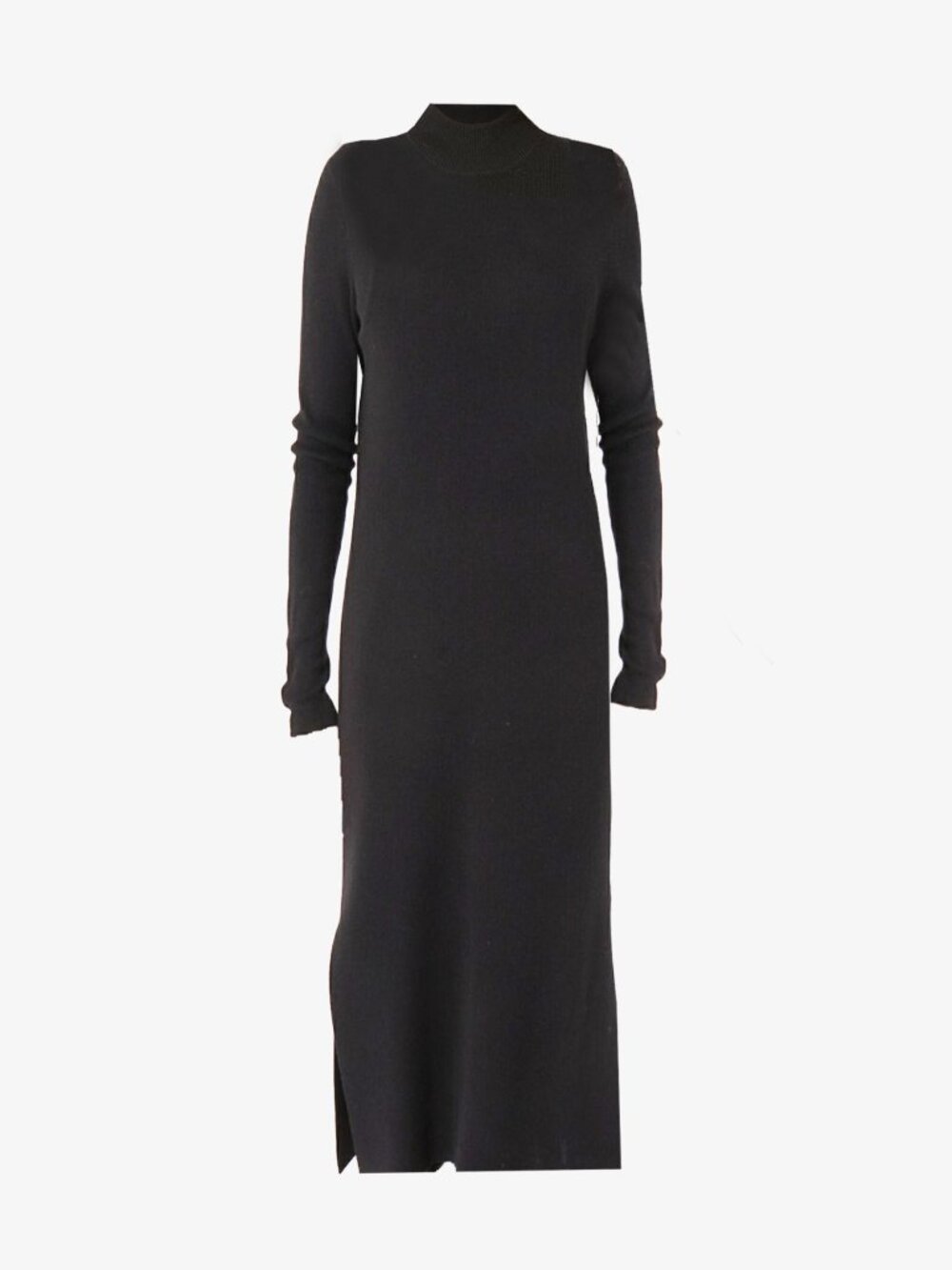 NWT Repeat Cashmere Super Fine Rib Knit Dress with Stand Collar